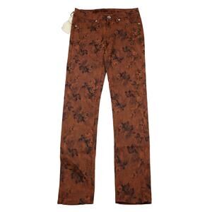 Machine Jeans Womens 5 Brown Denim Flat Front Pockets Straight Pants